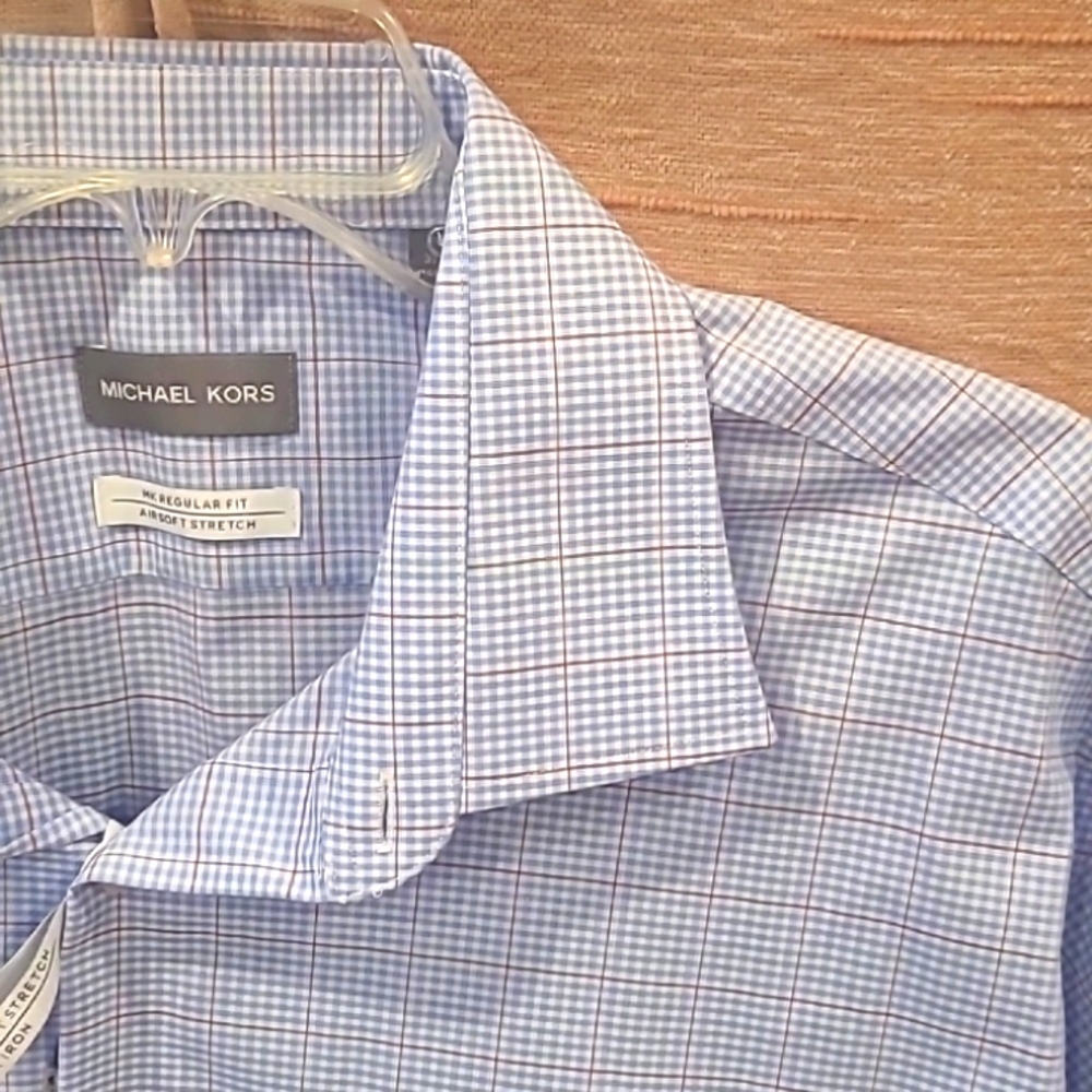 Michael Kors button up "Airsoft Stretch" regular fit sz 17 1/2 32/33 XL NWT